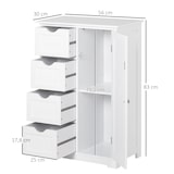 thumbnail of Armario Auxiliar de Baño Mueble para Baño con Puerta 4 Cajones y Estante Ajustable para Cocina Salón 56x30x83 cm