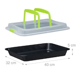 thumbnail of Relaxdays Backblech mit Deckel, 3in1 Kuchen Transportbox, BxT: 40,5 x 32,5 cm, hoher Rand, Kuchenblech rechteckig, grün