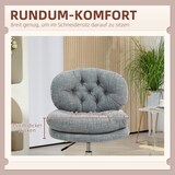 thumbnail of Bürostuhl Drehstuhl 65x65x94 cm mit Wippfunktion höhenverstellbar 49 59 cm Leinenoptik Polyester Grau gepolstert