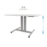 thumbnail of Schaff höhenverstellbarer Schreibtisch Progress | mit Gasfeder | Höhe 64 bis 106 cm | Tischplatte 120x80 cm | Gestell Silber