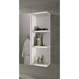 thumbnail of Dmora Badezimmer-Hängeschrank Tacoma, Abgehängter Säulenschrank für Badezimmer, Eckschrank mit 3 offenen Regalen, 20x20h65 cm, Weiß