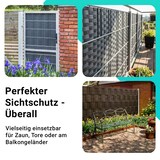thumbnail of NYVI Polyrattan Sichtschutzstreifen Privafence 255x19 cm - Sichtschutz für Doppelstabmatten Zaun 5 Rollen Beige