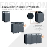 thumbnail of ML-Design Mülltonnenbox 1er Anthrazit mit Pflanzdach, 1×240L, 68×80×124 cm, Stahl, wetterfest & abschließbar, Müllbox mit Tür