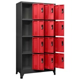 thumbnail of vidaXL Lockerkast 90x45x180 cm staal antracietkleurig en rood