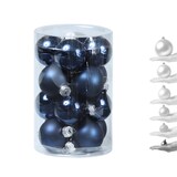 thumbnail of Christbaumkugel Weihnachtskugel Glas D: 3,5cm glänzend matt blau 16St.
