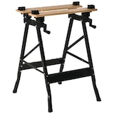 thumbnail of Banco de Trabajo Plegable con Tableros de Bambú Ajustables en Ángulo y Distancia Marco Acero Carga Máx. 150 kg 63,5x60,5x78 cm Madera Natural y Negro