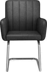 thumbnail of Esszimmerstühle 2er-Set Kunstleder Schwarz mit Metallbeinen, ergonomisch