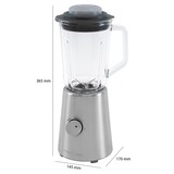 thumbnail of Proficook UM 1213 Amerikanischer Standmixer, 1-Liter-Glasbehälter, 2 Geschwindigkeiten + Impuls, Eispickel-Funktion, Edelstahlklingen. 500W Silber
