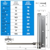 thumbnail of Stangentürschließer UNIVERSAL Türschließer Automatik Türfeder Federschließer bis 55 KG Silber