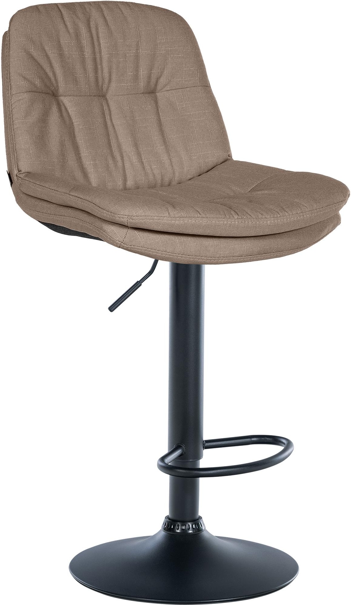 Barhocker Laurel Stoff taupe/Metall matt schwarz