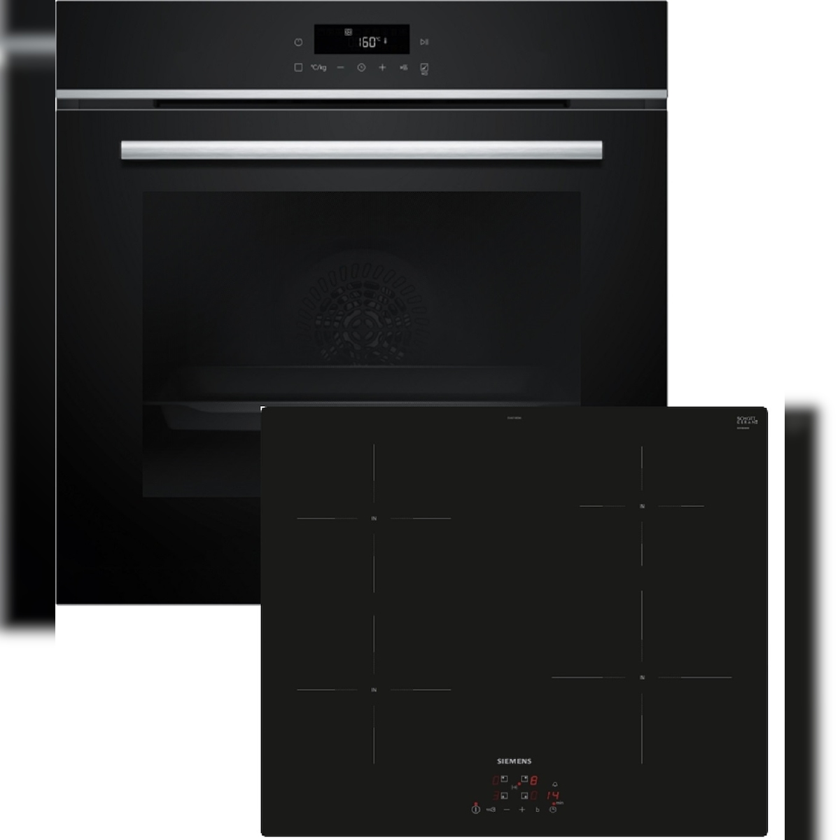 Siemens PQ100I60 Einbau-Backofen-Set, HB572ABS4 + EU611BEB6E, Einbau-Backofen, Induktionskochfeld