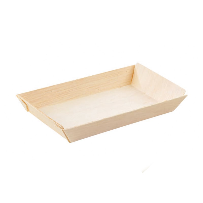 ECOLOMIQUE - 100 Pcs - Barquette en bois "Samouraï" - 13 x 6,5 x 2 cm - ECO210SAMBQ65