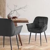 thumbnail of Lot de 2 chaises de salle à manger Roseville velours Noir