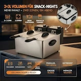 thumbnail of Sommertal DF3600 Doppel Fritteuse mit Öl 2x 3L 2x 1800W – Edelstahl Fritteuse mit 2 getrennten Heizkreisen | Fritteuse mit Fett 130–190°C