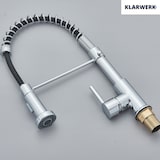 thumbnail of KLARWERK® Bernd | Gastronomie Küchenarmatur Chrom mit Feder | Silber Edelstahl Wasserhahn Küche | Mischbatterie 360° drehbar| Hochdruck 2 Anschlüsse