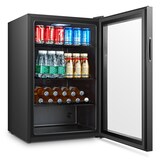 thumbnail of Barkühlschrank GAUKLER für 161 Dosen (330ml) | 1x Glastür + LED | 115 Liter, HxBxT 84,7x54x53,9cm | +3/+10°C | Schwarz + CHEFGASTRO Geschirrtuch