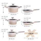 thumbnail of STONELINE® Creme Kochgeschirr-Set 11-teilig mit Deckeln, beschichtete Töpfe & Pfannen