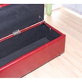 thumbnail of Set Gruppo di sedute Panca con contenitore Kriens XXL+4 sedie Littau, finta pelle/pelle certificata FSC® ~ rosso