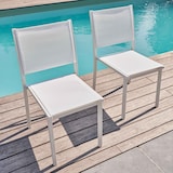 thumbnail of Lot de 2 chaises de jardin aluminium et textilène blanc