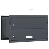 thumbnail of AL Briefkastensysteme 1 Fach Premium Durchwurf Briefkasten A4 in RAL 7016 Anthrazit Grau, Post A4, robust, wetterfest, Artikelnummer: 132P1DV1KSP7016