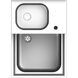 thumbnail of Stalgast Edelstahl Handwasch- und Ausgussbecken-Kombination, 500x700x850 mm, mit klappbaren Abstellrost, mit Aufkantung, verschweißt