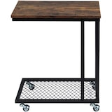 thumbnail of Helloshop26 - Tavolino laterale vintage in MDF marrone e metallo su ruote 19_0000119