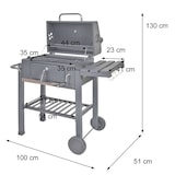 thumbnail of Grillwagen HWC-K93, Holzkohlegrill Standgrill Barbecue BBQ Gartengrill mit Deckel Ablagen, Stahl, 110x100x51cm schwarz