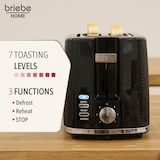 thumbnail of Briebe Elegance Tostapane 2 Fette + Bollitore 1,7L+ Macchina Caffè Americano 10 Tazze, SKT1178BLK, Nero