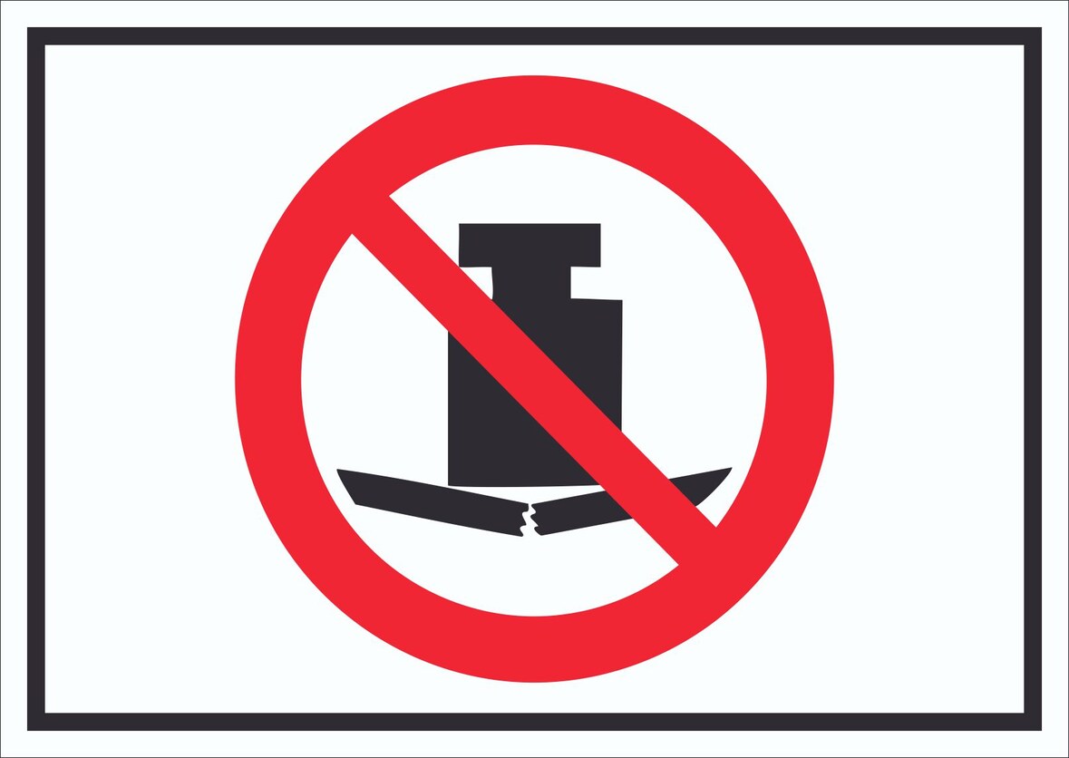 Keine schwere Last Symbol Schild A3 Rückseite selbstklebend
