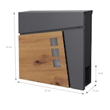 thumbnail of ECD Germany Standbriefkasten Edelstahl 120 cm, mit Pfosten & Zeitungsfach, Postkasten Anthrazit Holzoptik, Stahl pulverbeschichtet