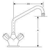 thumbnail of Gastro-Inox HP Monoblock Ø25mm Mischbatterie, Länge 200mm
