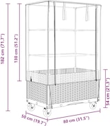 thumbnail of vidaXL Hochbeet mit Aufsatz und Rollen Rattan-Optik 80x50x182 cm