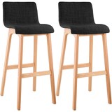 thumbnail of Conjunto de 2 bancos de bar Hover tecido Natura cinza escuro