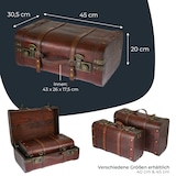 thumbnail of HMF Schatztruhe aus Holz, Vintage Koffer, 45 x 30,5 x 20 cm, Groß, Peru