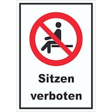 thumbnail of Sitzen verboten Aufkleber A2 (420x594mm)