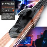 thumbnail of Primewire Patchkabel CAT 8 mit Baumwollummantelung, Gigabit Ethernet LAN Kabel - Black Series, 40 Gbit/s - S/FTP PIMF Schirmung, Netzwerkkabel - 15m