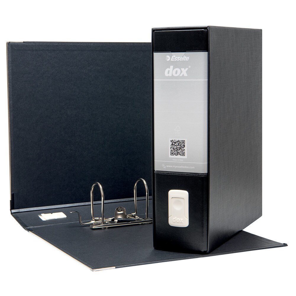 Archivador DOX con caja DIN A4 (28,5X31,5 cm), lomo 80 mm. negro (D26110)