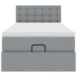 thumbnail of vidaXL Ottoman-Bett mit Matratze & LEDs Hellgrau 100x200 cm Stoff
