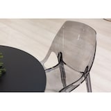 thumbnail of Set de 2 sillas de policarbonato transparente, apilables y monobloque, resistentes, diseño moderno, ideales para cocina, bar, restaurante–Luce–Ahumado