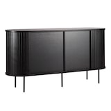 thumbnail of 2-türiges Sideboard aus Melamin und Stahl 140 cm schwarz - Oviala