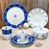 thumbnail of Ahoi 12tlg Tafelservice Porzellan 6 Pers Essteller Suppenteller Anker nautisch
