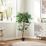 thumbnail of Outsunny árbol de té artificial 120 cm planta artificial con 546 hojas y maceta planta artificial decorativa para interior hogar salón