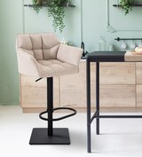 thumbnail of CHEFGASTRO 2er Set Barhocker PHILADELPHIA Stoff Schwarz HxBxT 88x64x45cm Stoff Elfenbein Barstuhl