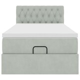 thumbnail of vidaXL Ottoman-Bett mit Matratze Hellgrau 90x200 cm Samt