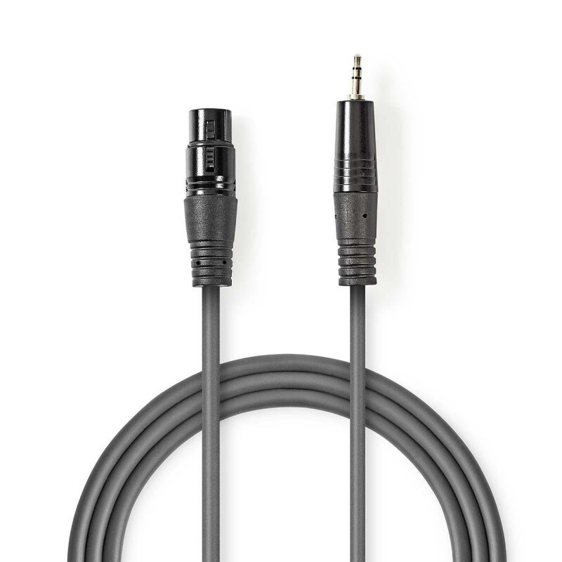 Câble Audio Xlr  Xlr Mâle à 3 Broches - 3,5 Mm Mâle  1,5 M  Gris Usage Non Intensif Nedis