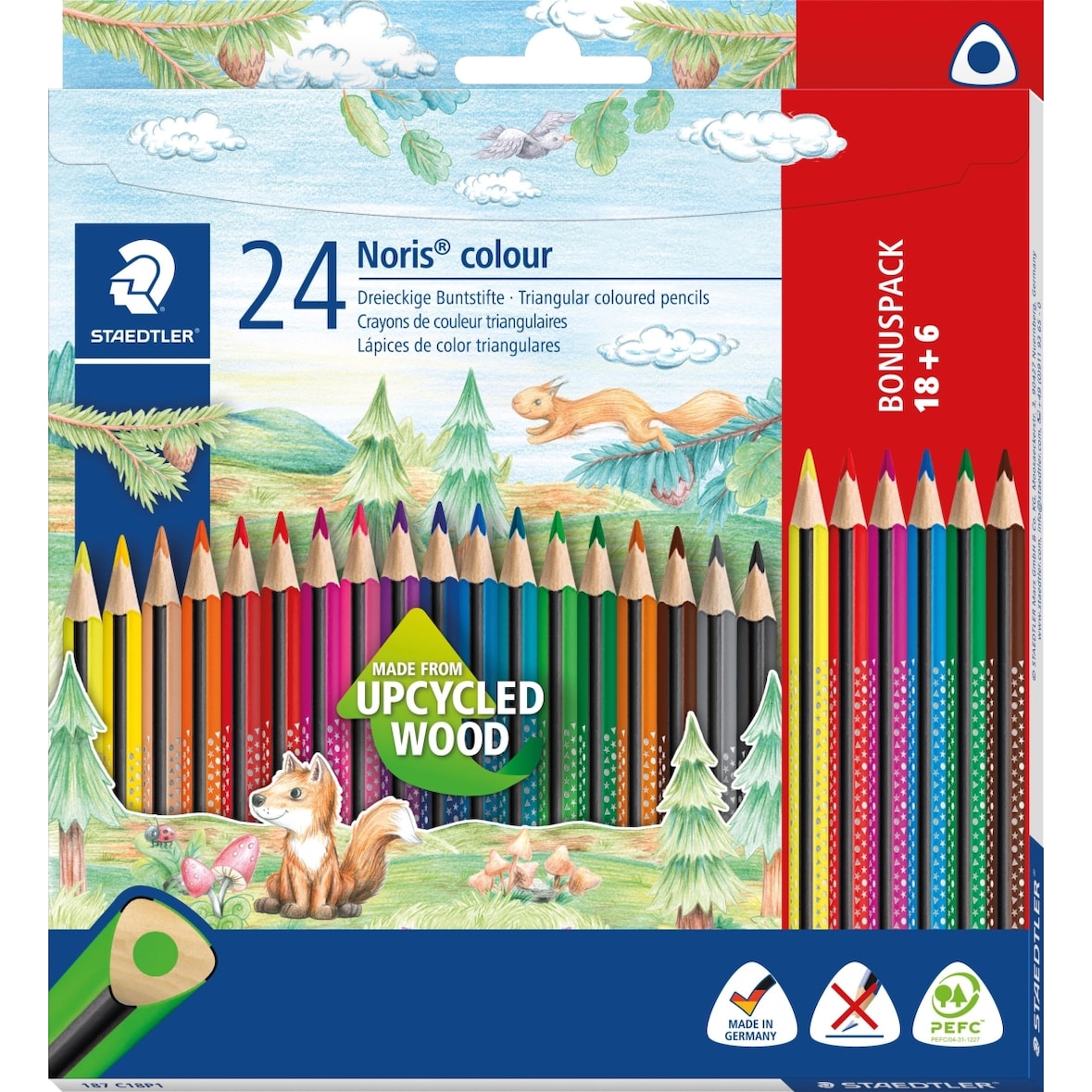 Farbstift Noris colour ca. 3mm farbig sortiert VE=18+6 Stück