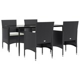 thumbnail of HELLOSHOP26 - Juego de comedor de jardín muebles de exterior con cojines 5 piezas negro 02_0014166