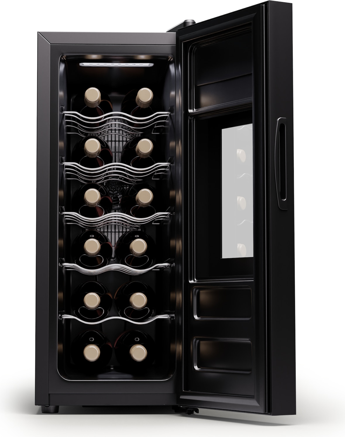 Klarstein Silent Vino 12 Uno Slim Weinkühlschrank 31 L / 12 Fl 5-18 °C Touch Schwarz