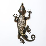 thumbnail of LED Solar Gartendeko GECKO Terrasse Hauswand Wanddeko H: 72cm braun