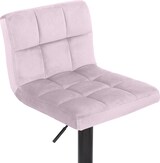 thumbnail of CHEFGASTRO Barhocker LA PAZ Samt HxBxT 85x40x40cm Samt Rosa Barstuhl